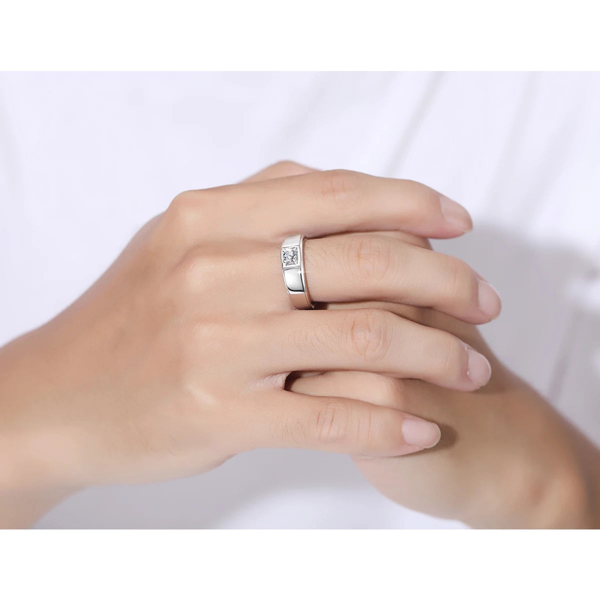 0.4ct 3mm DF Color Moissanite Rings For Men 100% 925 Sterling Silver Certified Wedding Engagement Jewelry Diamond Test Pass Gift