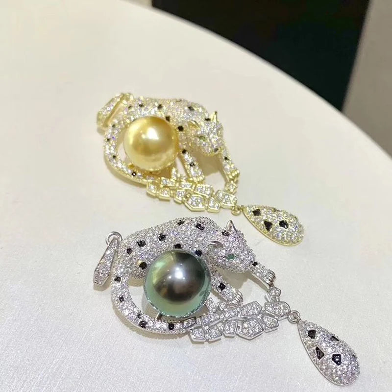MeiBaPJ 11-12mm Big Black Leopard Natural Pearl Fashion Pendant Necklace 925 Sterling Silver Fine Wedding Jewelry for Women