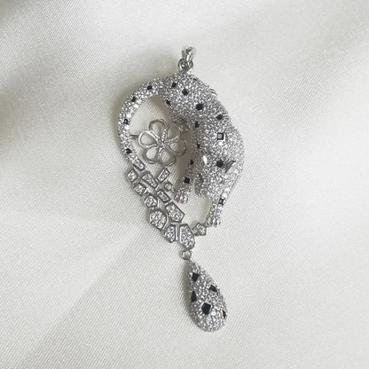 MeiBaPJ 11-12mm Big Black Leopard Natural Pearl Fashion Pendant Necklace 925 Sterling Silver Fine Wedding Jewelry for Women